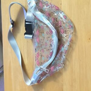 Flamingo clear fanny pack/bum bag
